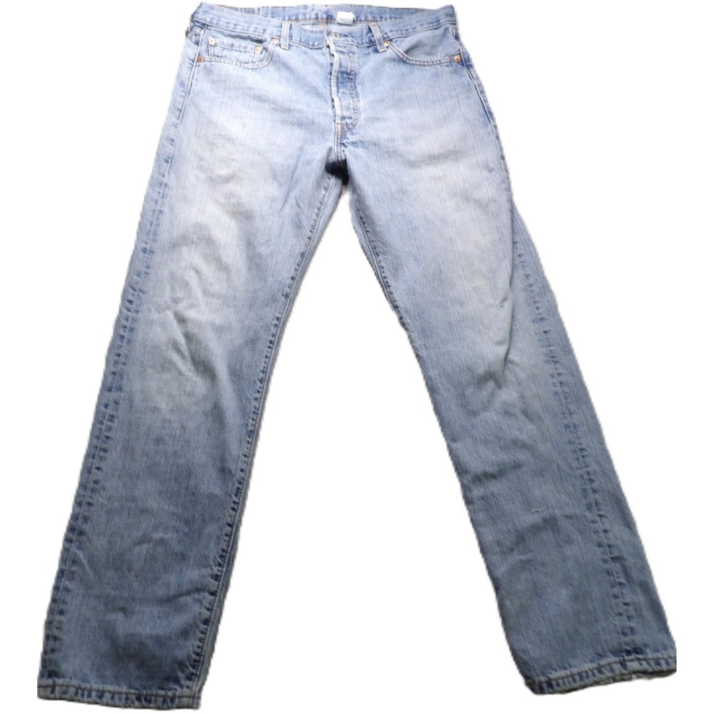 VTG Y2K Levi's 501 Jeans Men W36xL32 Blue Straight Button Fly Cotton Denim Pants